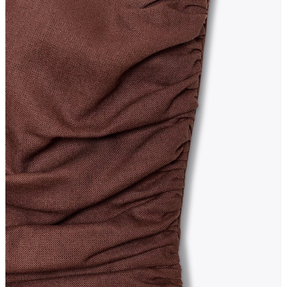 Zara Elegant linen Strapless Rust jumpsuit - Picture 15 of 16